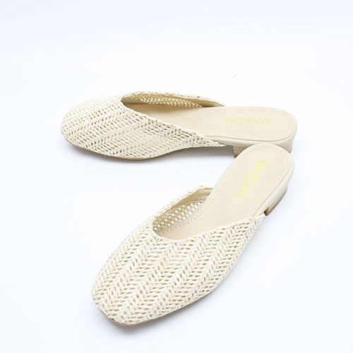 라탄 민자 여성 봄 신발 낮은굽 블로퍼(3.0cm)