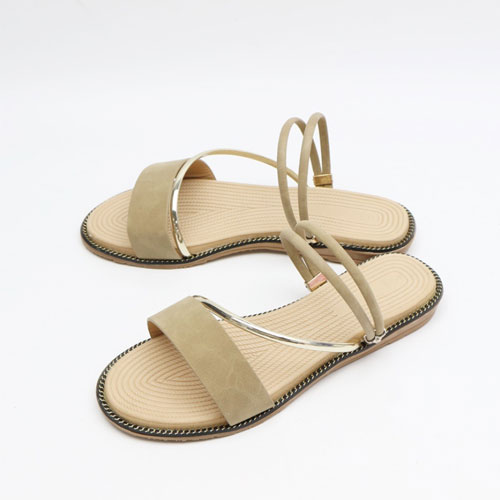 금장 일자 여성 여름 신발 캐주얼 샌들 (2.0cm)