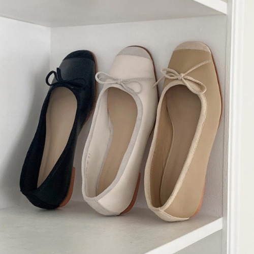 리본 발레리나 플랫 슈즈 여성 신발 (1.2cm)