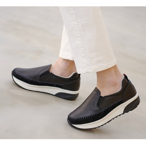 여성용 스티치 회사원 스니커즈 패션 신발 (4.0cm)