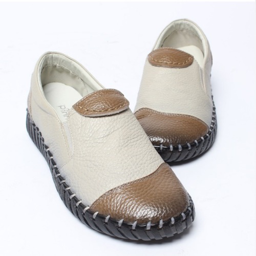 스티치 콤비 패턴 패션 단화 외출 로퍼 신발 (3cm)