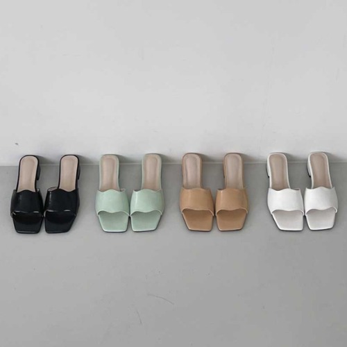 물결 캐주얼 데일리 패션 슬리퍼 플랫 뮬 신발 (3cm)