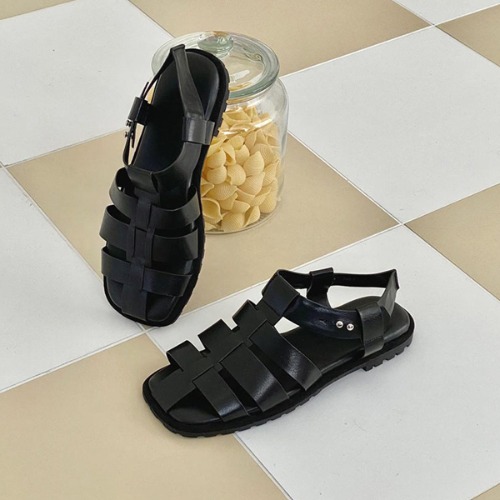 우먼 캐주얼 여름 로우힐 플랫 샌들 스트랩 신발 (1.5cm)