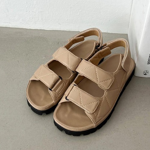 벨크로 스트랩 데일리 캐주얼 통굽 샌들 여름 신발 (3.5cm)