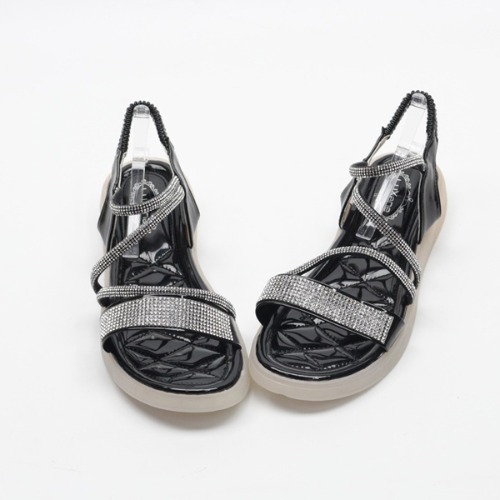 비즈 스트랩 뒷 밴딩 캐주얼 샌들 여성 신발 (3.0cm)