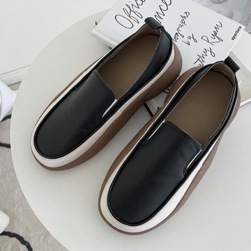 여자 슬립온 데일리 로퍼 단화 캐주얼 신발 (4.0cm)