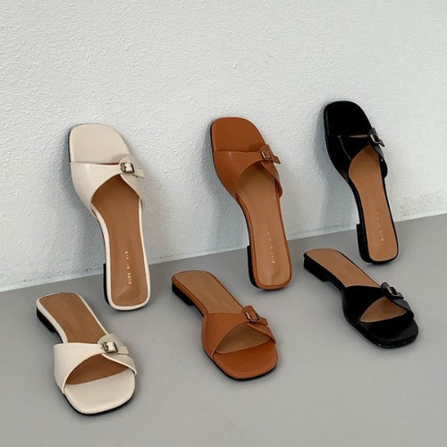 미니 버클 포인트 여자 샌들 슬리퍼 뮬 신발 (1cm)