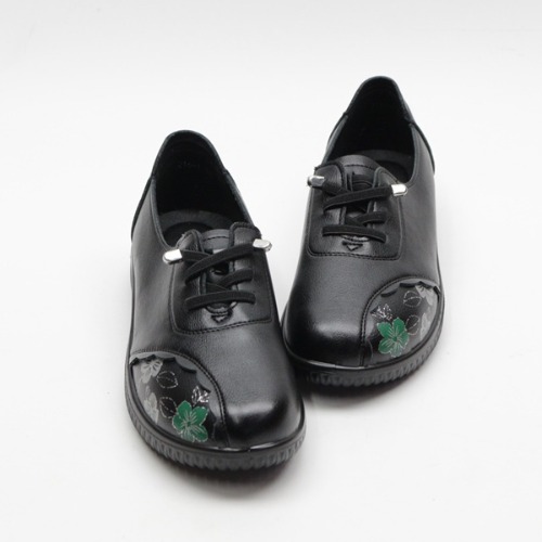 꽃 자수 포인트 중년 여성용 데일리 단화 신발 (3.0cm)