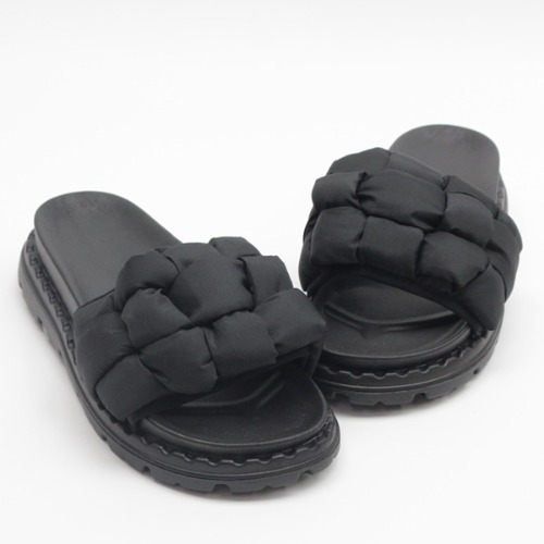 패딩 쿠션 슬리퍼 캐주얼 데일리 실내화 신발 (4.0cm)