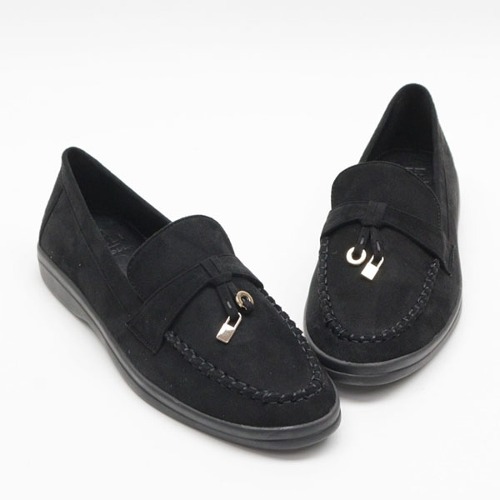 미니 장식 로우힐 데일리 패션 로퍼 스웨이드 신발 (2.0cm)