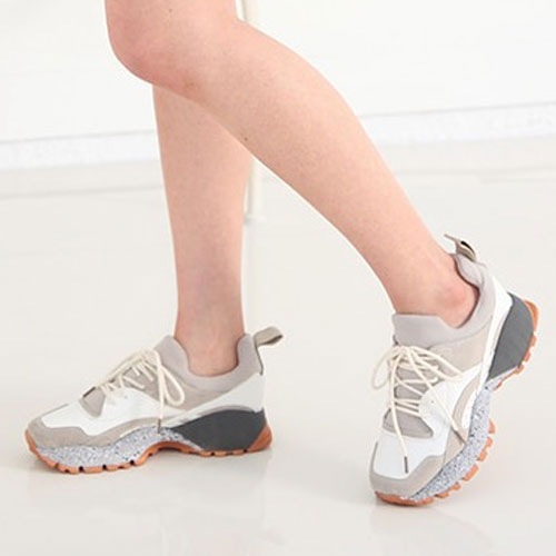 배색 여성 신발 캐주얼 패션 운동화 (4.0 cm)