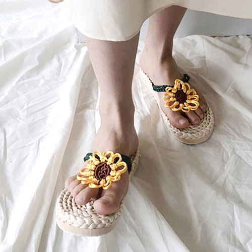 해바라기 여성 여름 신발 쪼리 슬리퍼 (2.3 cm)