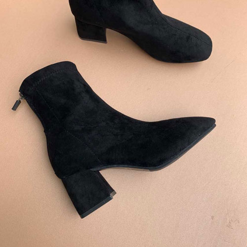 발목 여성 신발 구두 스웨이드 미들 앵클부츠(6 cm)