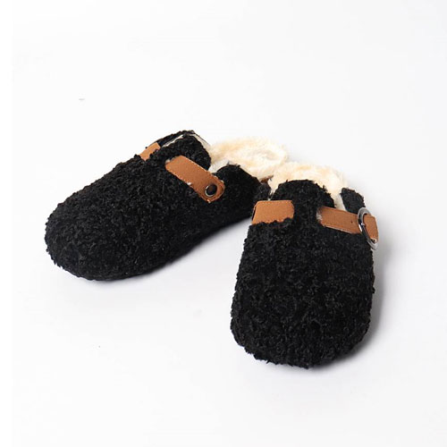 버클 뽀글이 여성 겨울 신발 사무실 털 슬리퍼 (1.0 cm)
