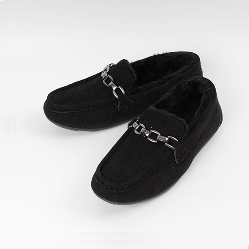 부드러운 여성 겨울 발편한 신발 로퍼 털단화 (0.5 cm)