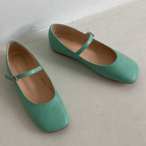 여자 메리제인 플랫 패션 구두 학생 회사원 신발 (1cm)