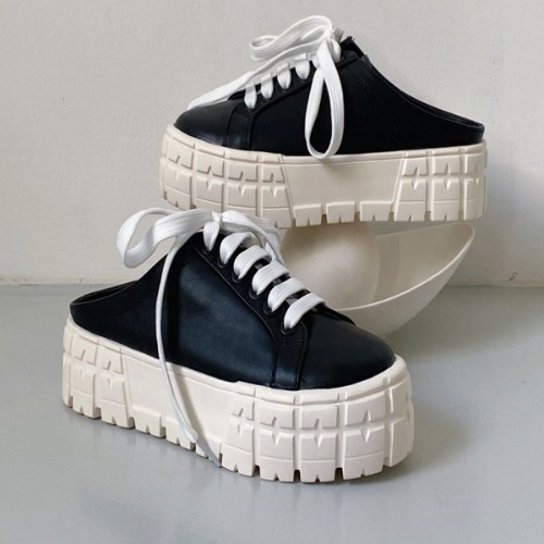 캐주얼 패션 여성 뮬 운동화 스니커즈 신발 (4.0cm)