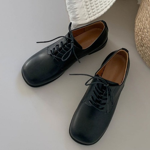 여성 데일리 로퍼 캐주얼 단화 끈 신발 (2cm)